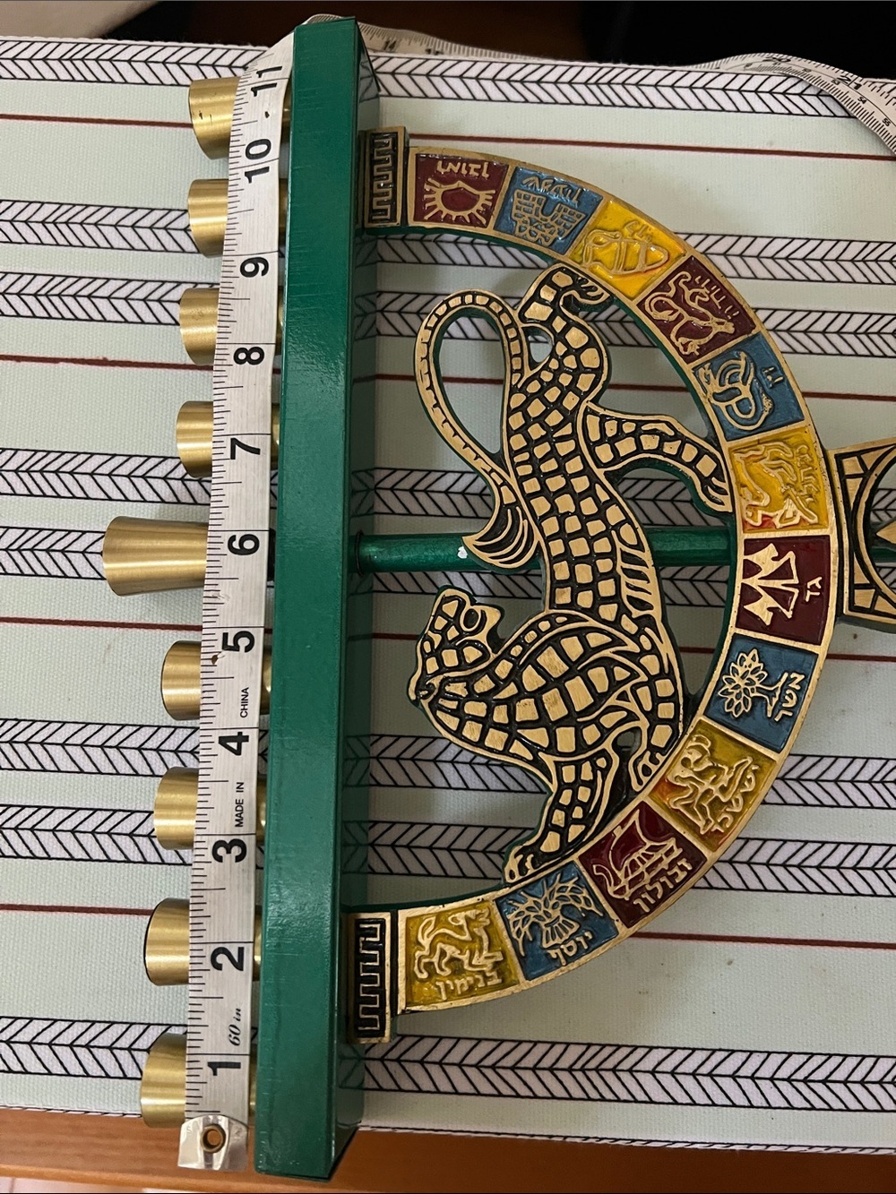 Vintage Electric Menorah Oppenheim Israel Lion 12 Tribes - Picture 7 of 8